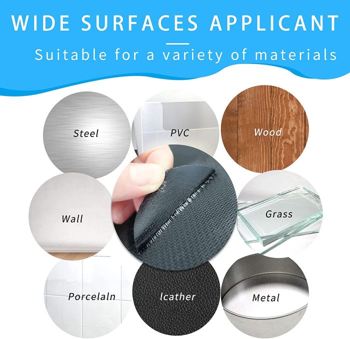 Black Round Size Self Adhesive Tape - 10-Pack Sticky Back Hook Loop Dots - 2.4 Inch Carpet Gripper Pad Double Sided Sticky Tape for Wall Decor or Heavy Duty Tools Hanging