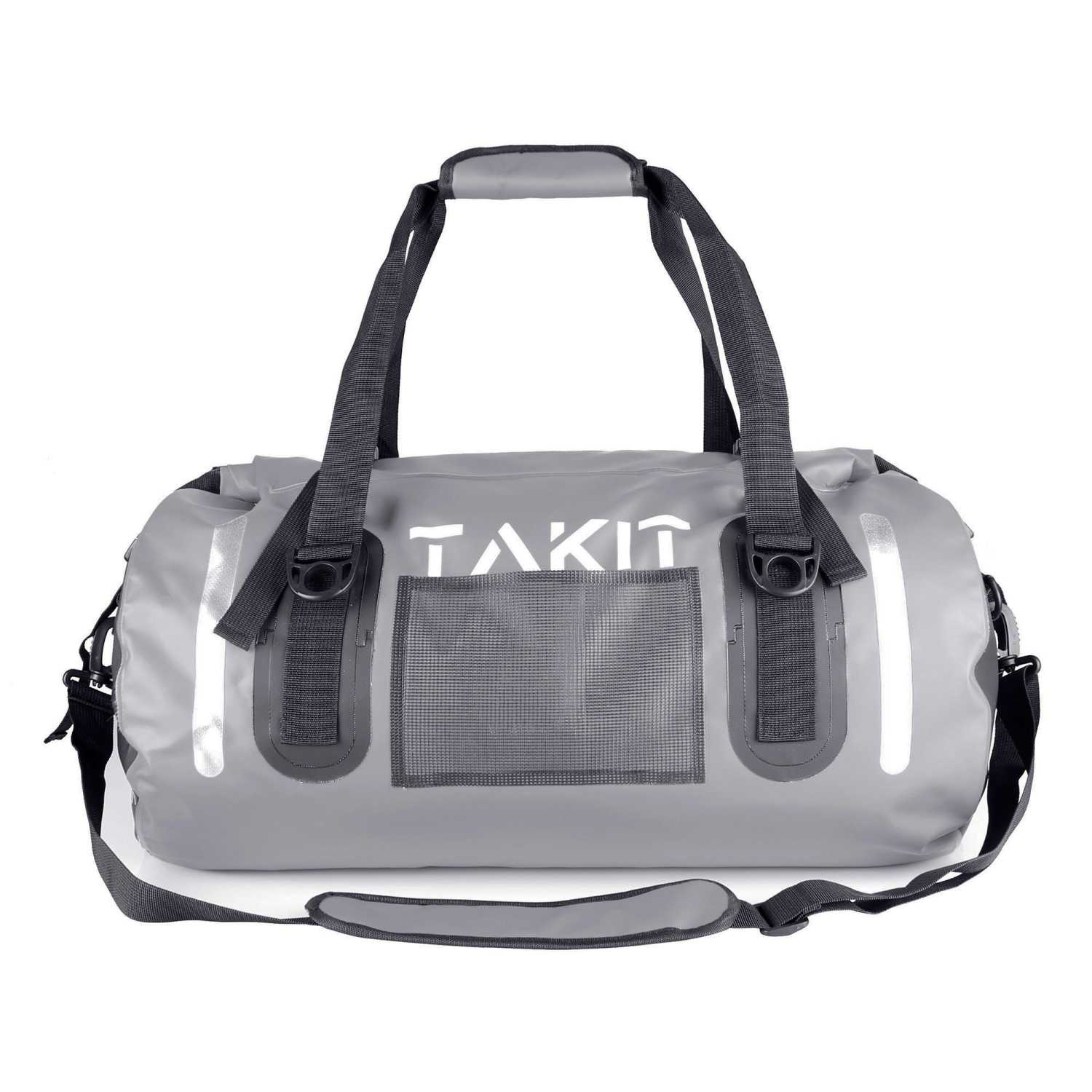 Waterproof Duffle Bag Travel Dry Bag 80L Roll Top 500D PVC for Motorcycle Tail Kayaking Rafting Boating Swimming Camping Hiking Beach Fishing(80L, Grey)