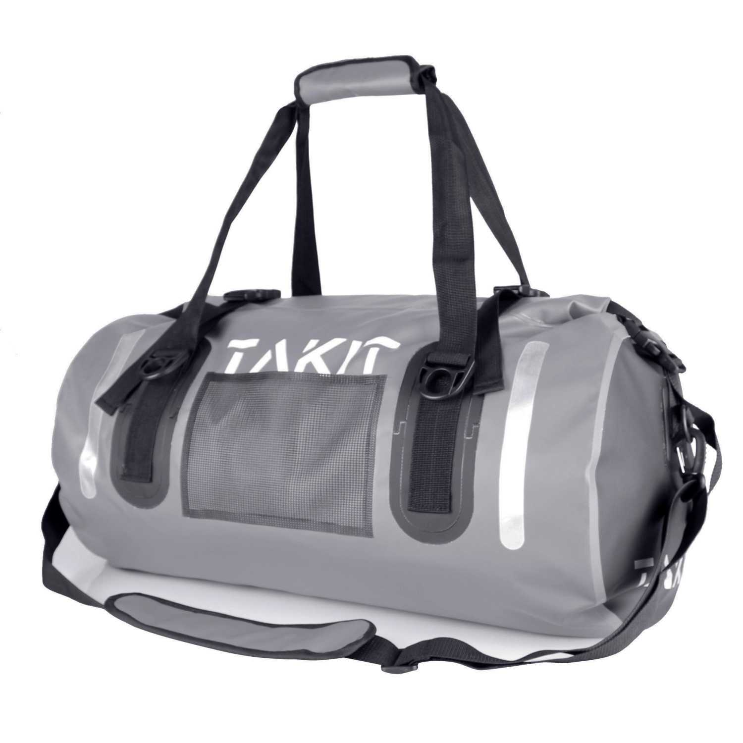 Waterproof Duffle Bag Travel Dry Bag 80L Roll Top 500D PVC for Motorcycle Tail Kayaking Rafting Boating Swimming Camping Hiking Beach Fishing(80L, Grey)