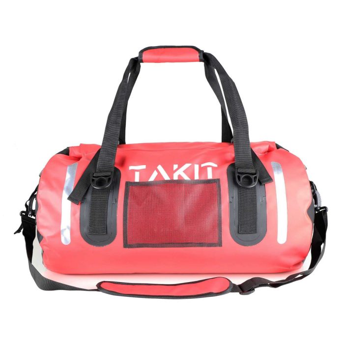 Waterproof Duffle Bag Travel Dry Bag 40L Roll Top 500D PVC for Motorcycle Tail Kayaking Rafting Boating Swimming Camping Hiking Beach Fishing (40L, Red)