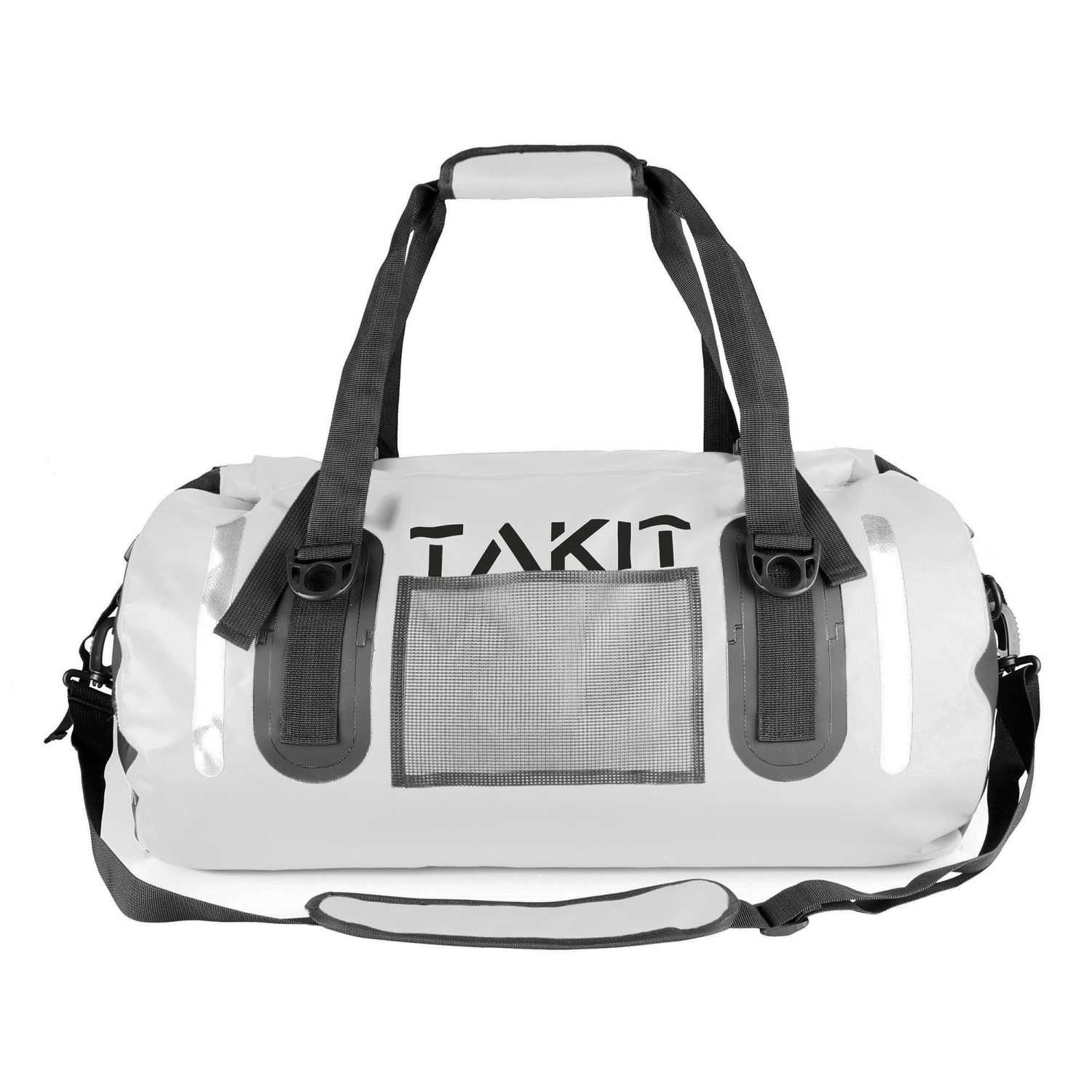 Waterproof Duffle Bag Travel Dry Bag 80L Roll Top 500D PVC for Motorcycle Tail Kayaking Rafting Boating Swimming Camping Hiking Beach Fishing(80L, White)