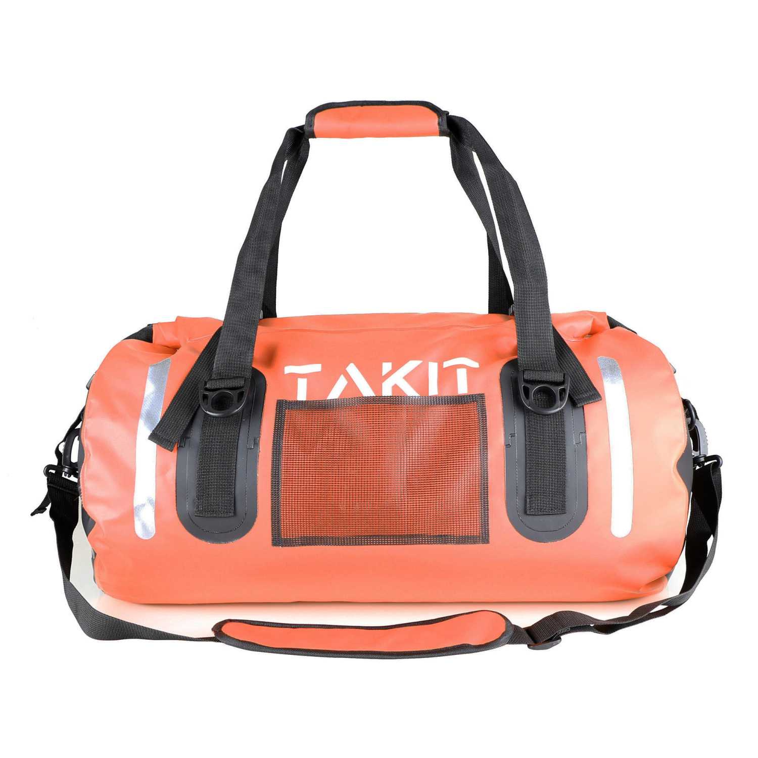 Waterproof Duffle Bag Travel Dry Bag 40L Roll Top 500D PVC for Motorcycle Tail Kayaking Rafting Boating Swimming Camping Hiking Beach Fishing(40L, Orange)