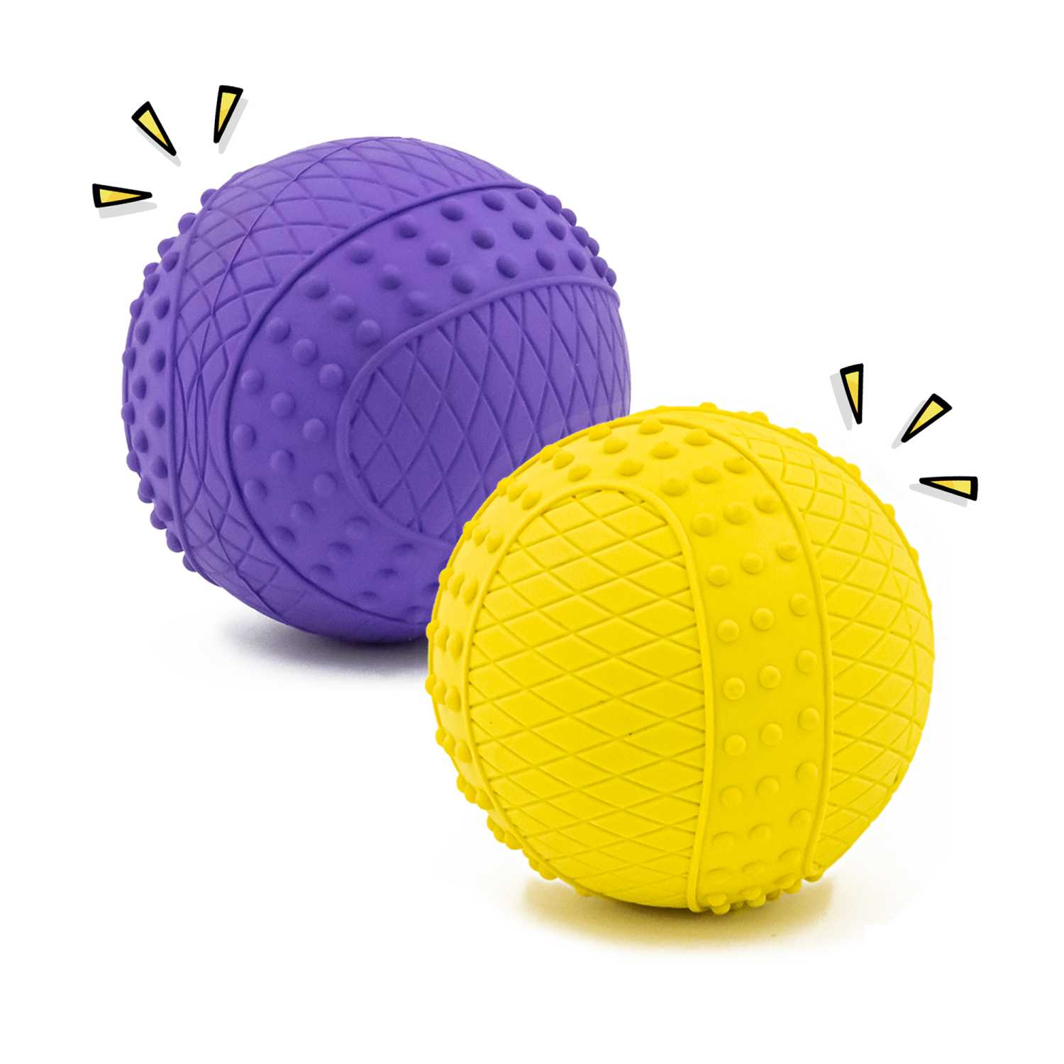 Tennis Ball for Dog, Rubber Floating Squeaky Balls, Interactive Fetching Toy for Small and Medium Pets, 2.5 Inch, Pack of 2