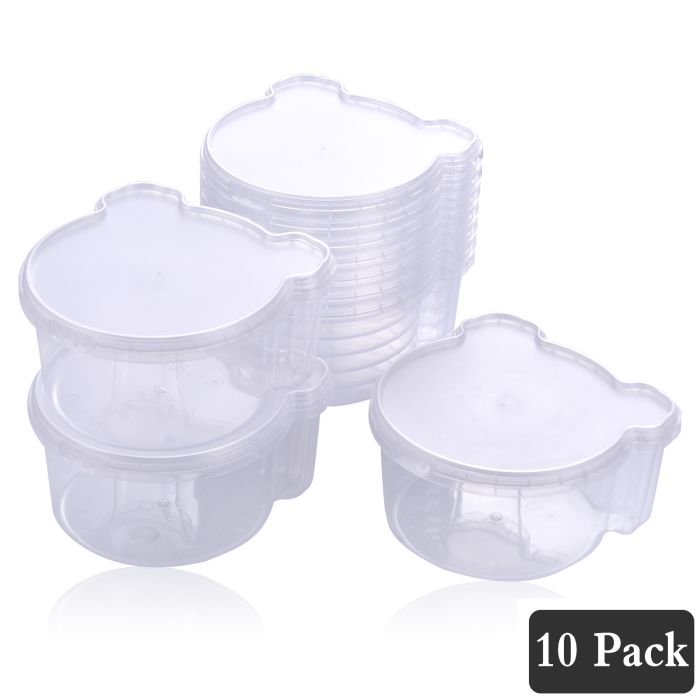 SHPii 38 oz Cartoon Shaped Clear DeliContainers with Lids,BPA-Free, Freezer and Microwave Safe Food Storage Containers, Reusable, Meal Prep, Take-out, Restaurant Supplies.(10 packs)…